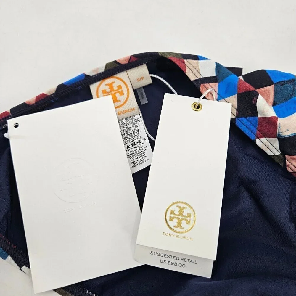 New Tory Burch Clemence Hipster Bikini Bottoms Womens S Swim Checkered